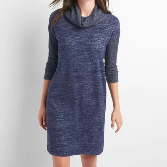 GAP Dresses & Skirts - NWT GAP Brushed Jersey Cowlneck Dress Blue XL